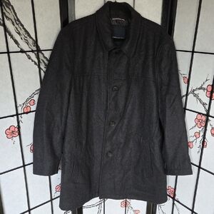 Tommy Hilfiger Charcoal Wool Blend Trench Coat Size XXL